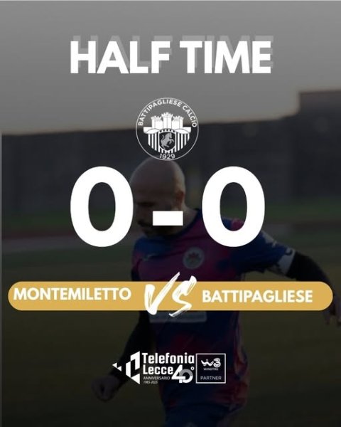 HT Andiamo negli spogliatoi in parità ma sotto di...