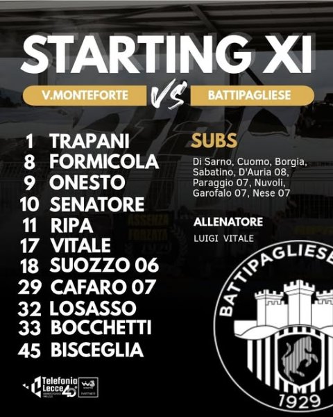 Gli 11 bianconeri Virtus Monteforte 2013 14.30...