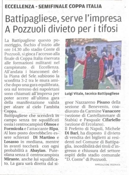 Buongiorno rassegnastampa ForzaBattipagliese...