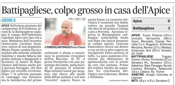 Buongiorno rassegnastampa ForzaBattipagliese...