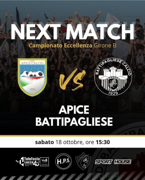 Eccellenza, girone B, 8giornata USD Apice Calcio sabato...