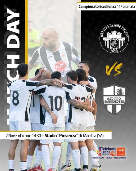 Eccellenza, girone B, 11giornata ASD Pro Sangiorgese...