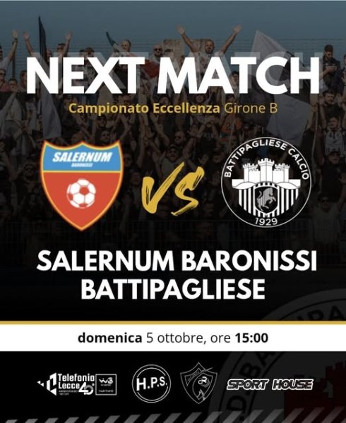 Eccellenza, girone B, 6giornata ASD Salernum Baronissi domenica...
